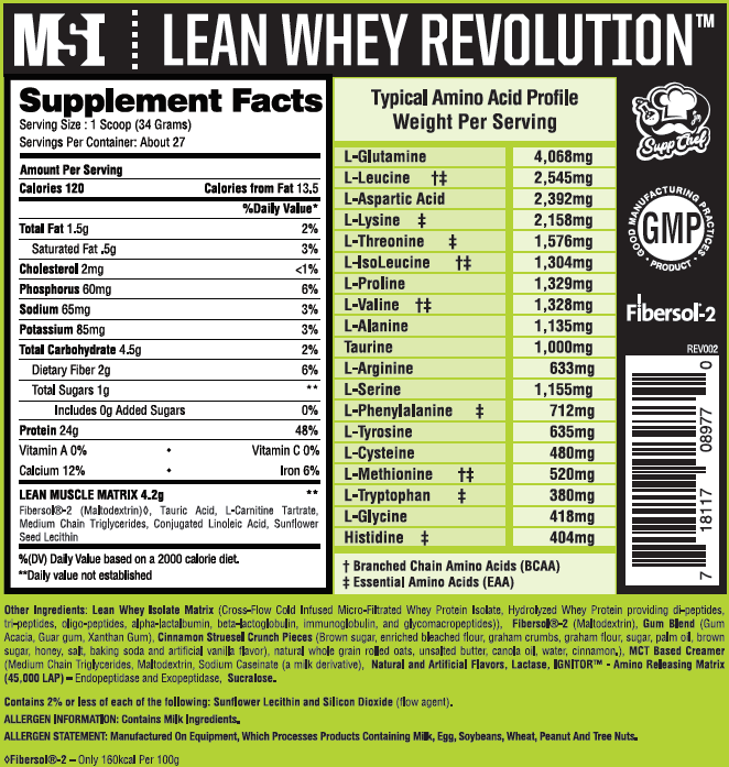 Musclesport Lean Whey Revolution - Nutrition