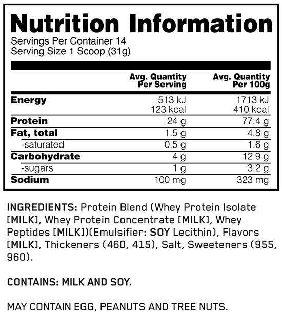 Optimum Nutrition Gold Standard - Label