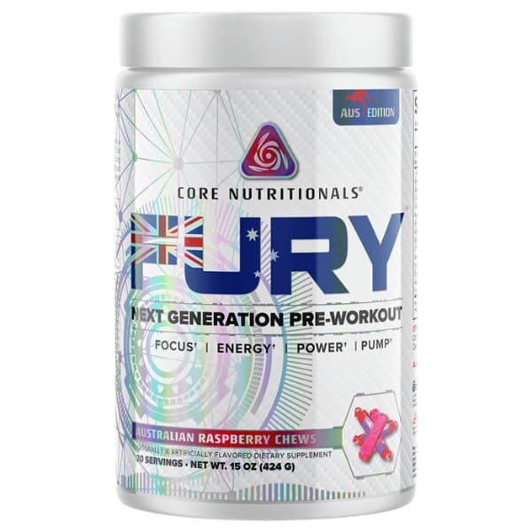 Core Nutritionals Fury Pre Workout - Australian Raspberry Chews