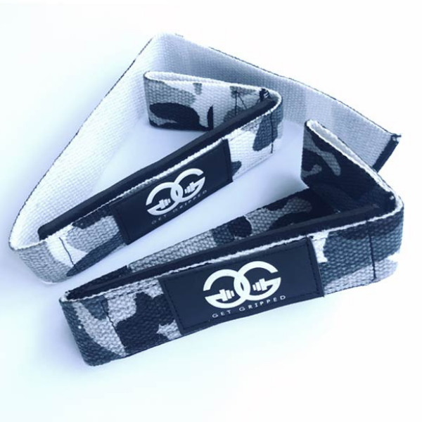 Get Gripped Single Tail Lifting Straps - White Camo