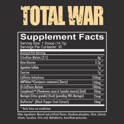 Redcon1 Total War - Nutrition Panel