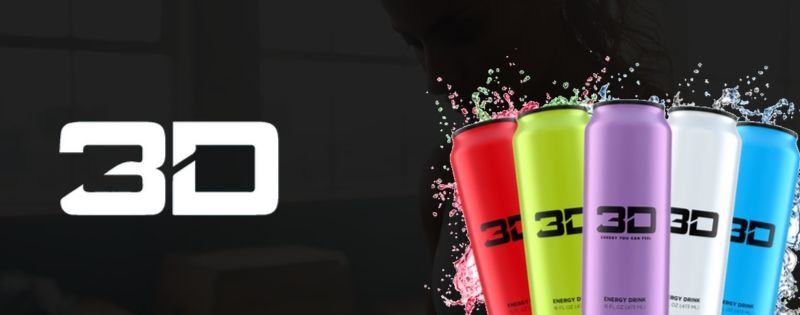 3D Energy Drink Supplements Logo Banner