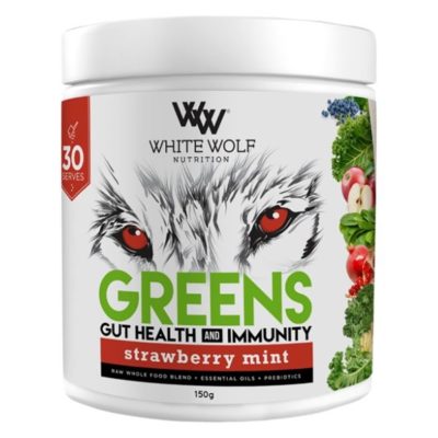 White Wolf Nutrition Green + Gut health 30 serve - Strawb