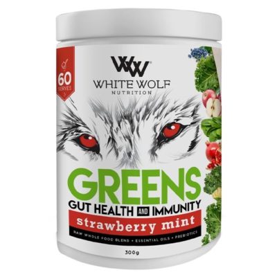 White Wolf Nutrition Green + Gut health 60 serve - Strawb