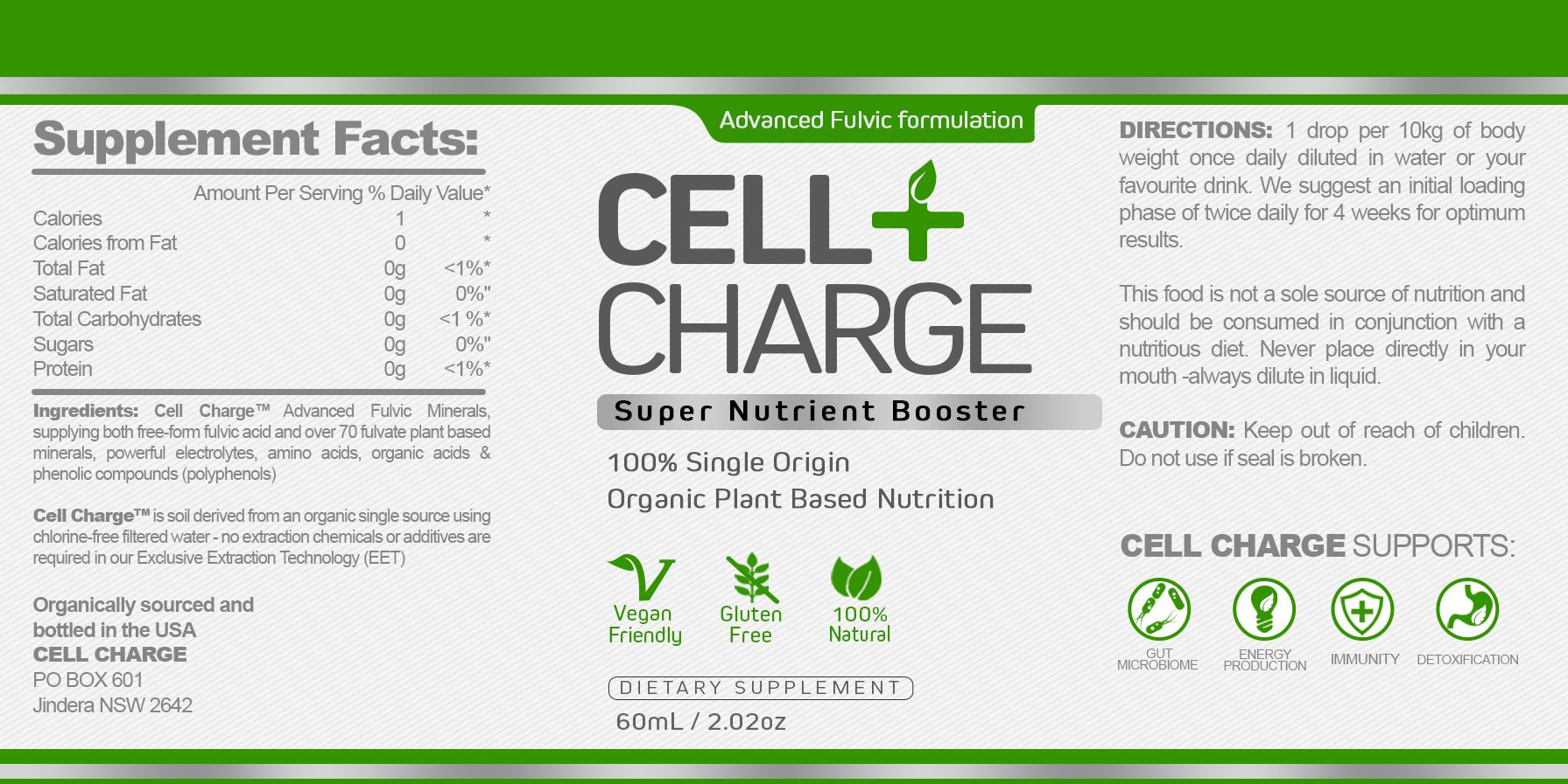 Cell Charge Fulvic Acid Supplement Nutrition