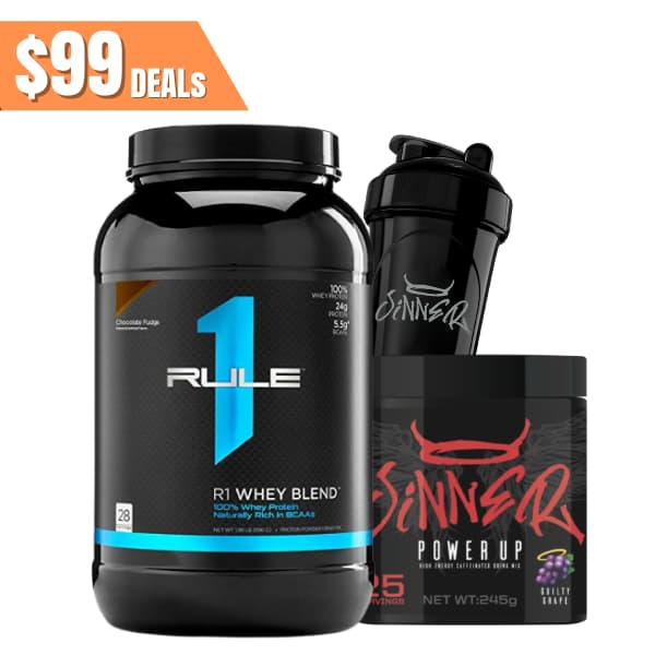 Rule 1 Proteins R1 whey blend + sinner pre stack