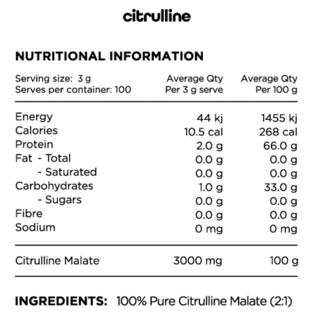 Switch Nutrition Citrulline Nutrition Panel