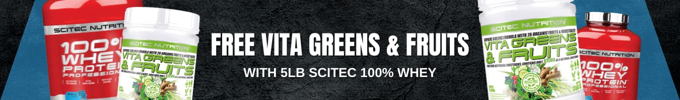 scitec 100% whey protein free vita greens product