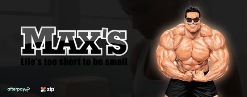 Maxs protein supplements Logo Banner