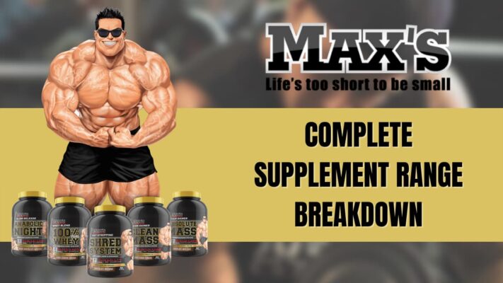 Max's Protein complete supplement range breakdown