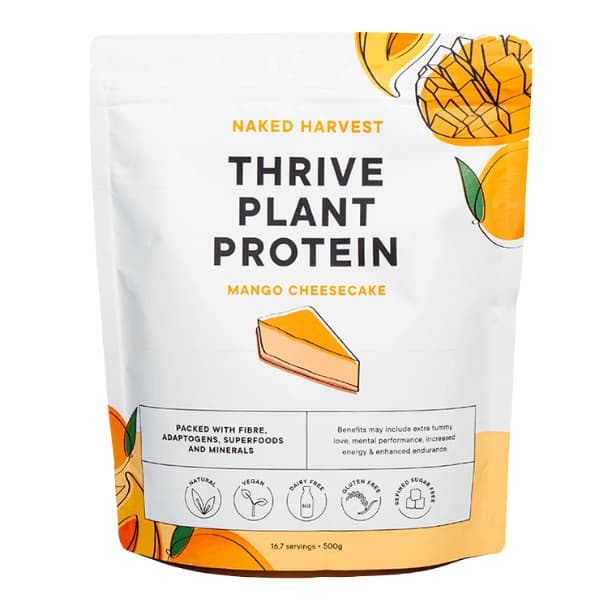 Naked Harvest Thrive Plant Protein - mango cheesecake