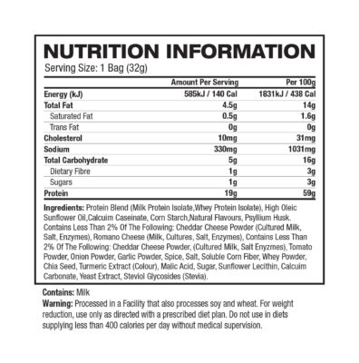 Quest Nutrition Tortilla Style Protein Chips Nutrition Panel