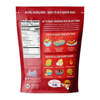 Snackhouse Foods Keto Puffs Nutrition Panel