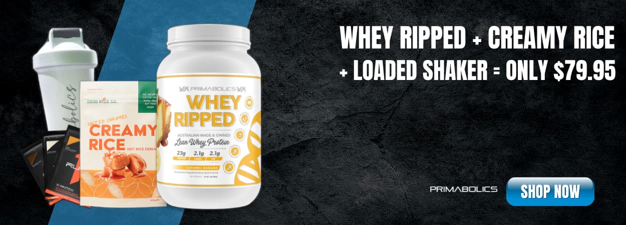 Whey Ripped + Creamy Rice + Loaded Shaker Banner