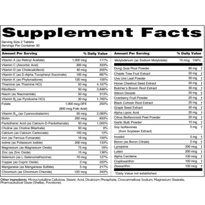 Rule 1 Proteins R1 Women's Train Daily Multivitamin Nutrition Panel