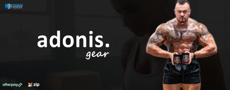Adonis Gear Clothing and Supplements logo Banner