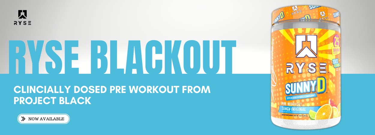 Ryse Supplements Blackout Pre Workout Banner