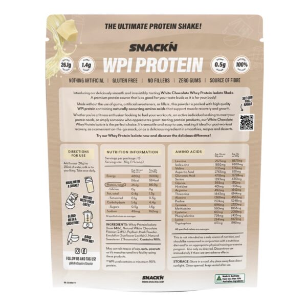 Snack'n WPI Protein Nutrition Panel