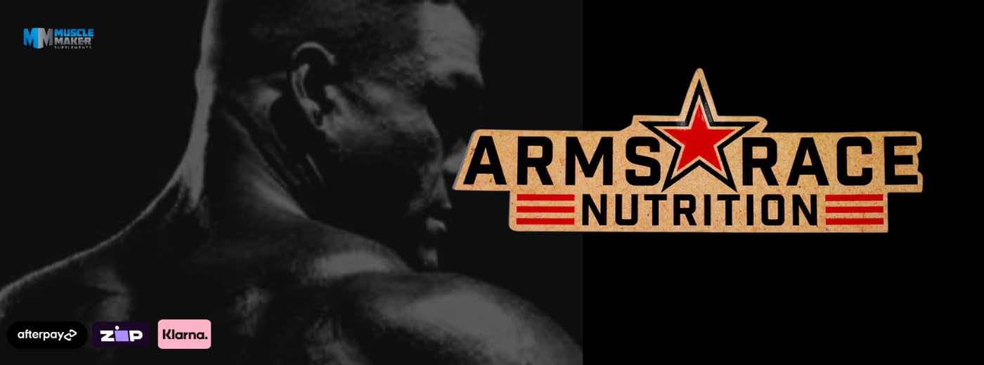 Arms Race Nutrition Supplements Logo Banner