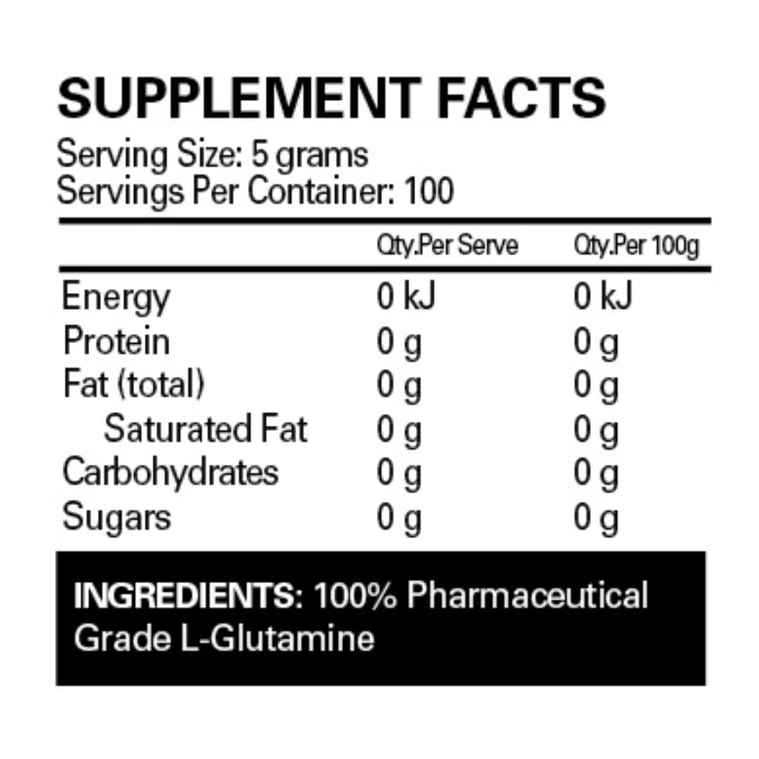 Ehplabs L-Glutamine Nutrition Panel