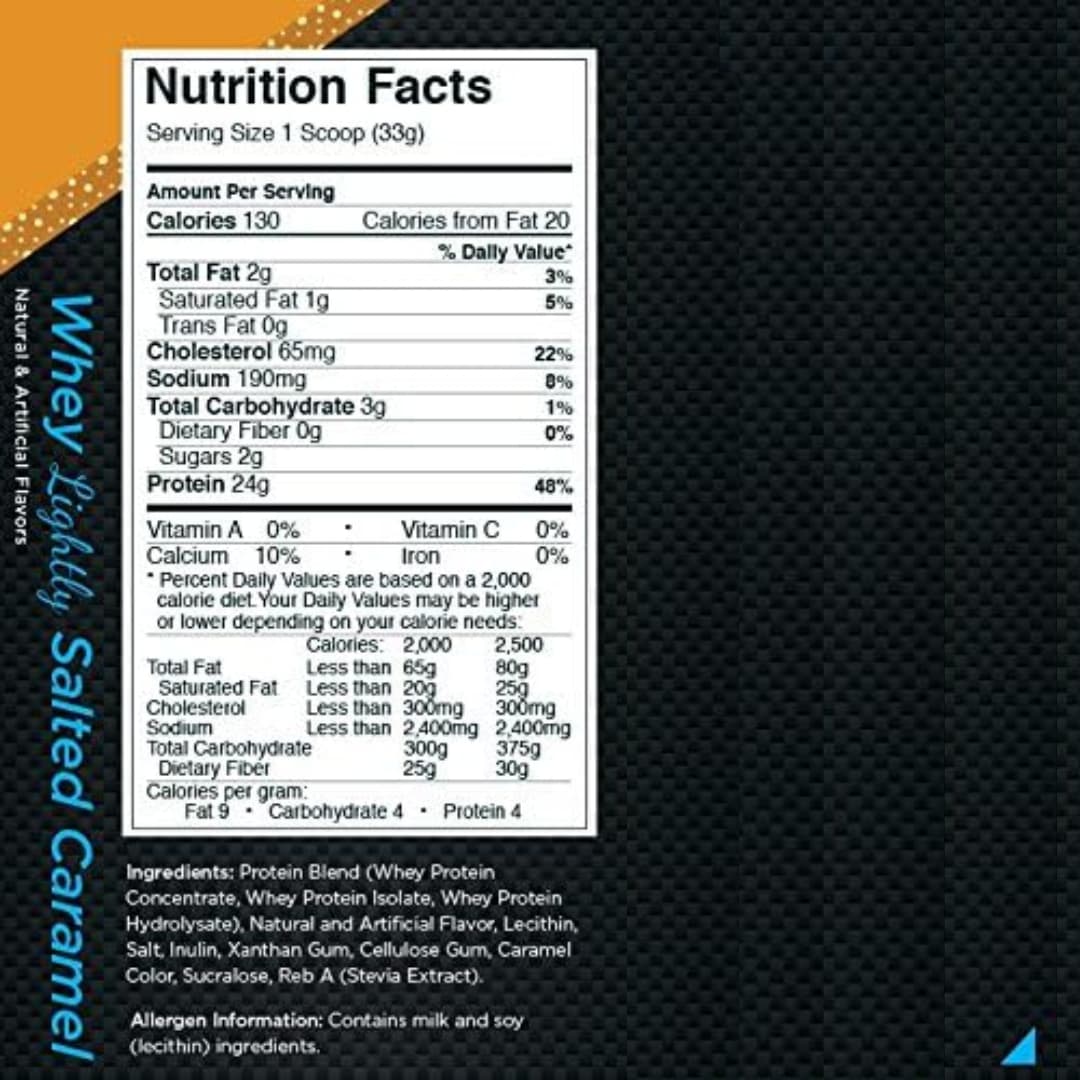 Rule 1 Proteins R1 Whey Protein Blend Nutrition Panel