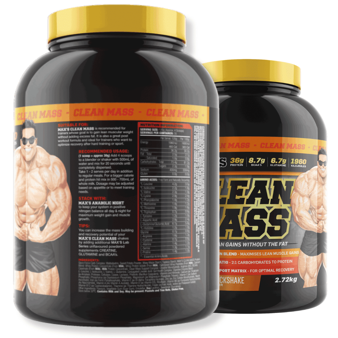 Max's Protein Clean Mass Nutrition Panel