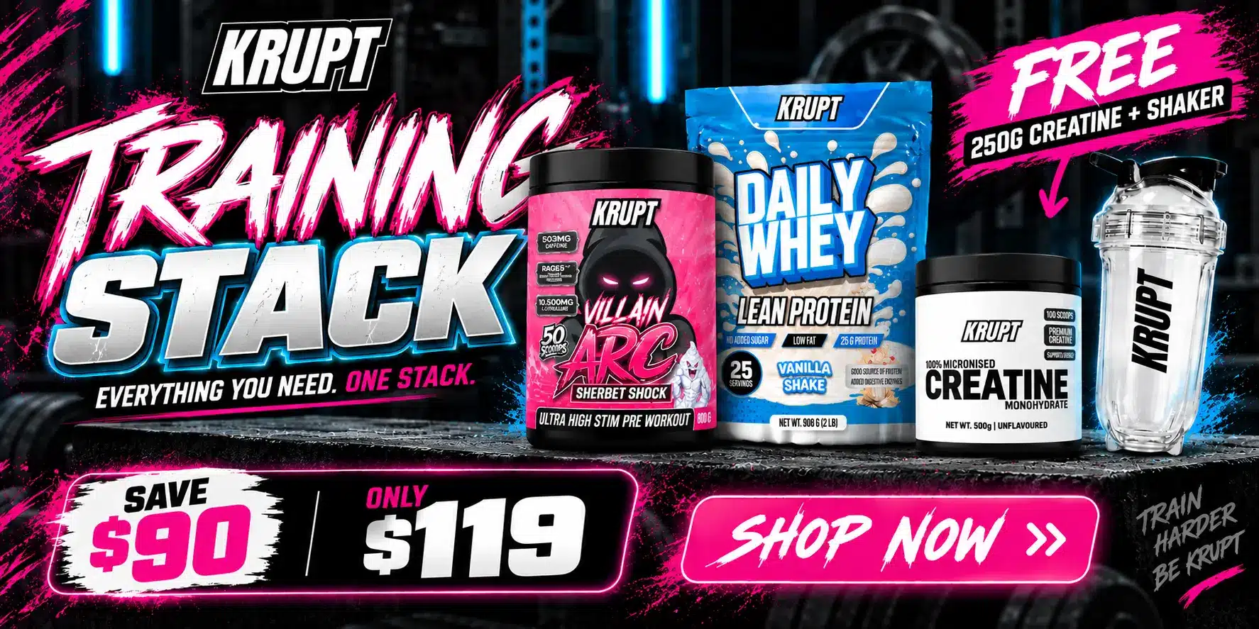 Krupt Supps Training Stack Banner
